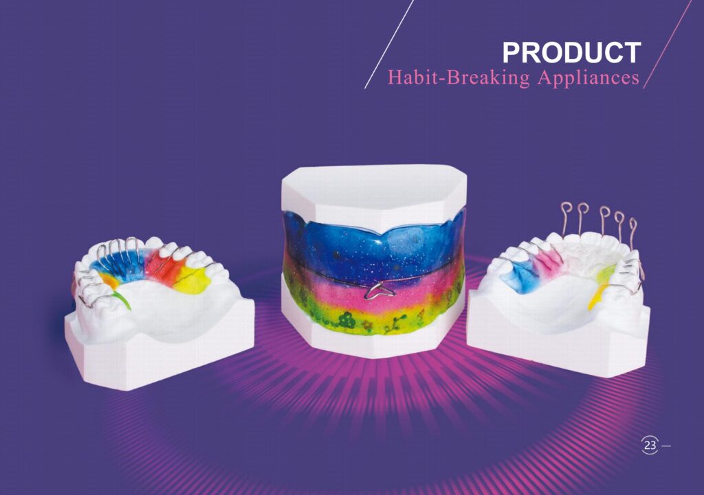 Habit-Breaking Appliances || Tongue-Habit Breaker (Tongue Crib / Tongue Spikes)，Lip Bumper (Lip Shield / Lip Guard) ，Lip-Bumper Wire Appliance，Vestibular Shield (Oral Screen) ，
